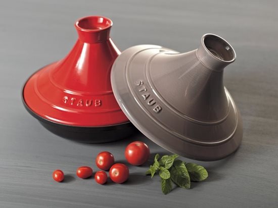 Staub öntöttvas Tajine kerámia fedővel, 28 cm, Cherry