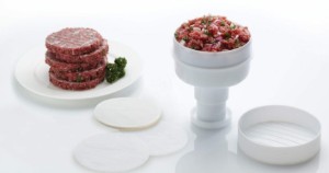 Kitchen Craft Hamburger prés 100 viaszos koronggal, 9 cm