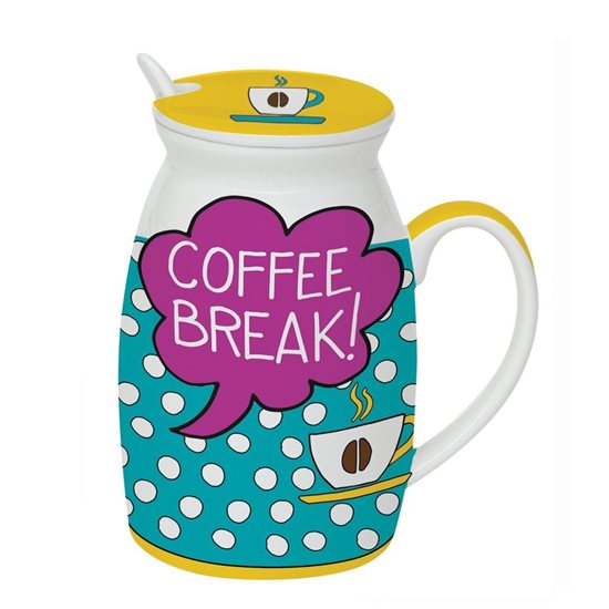 Nouva R2S csésze tetővel és kanállal 300 ml "Coffee Break"