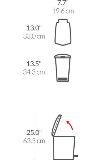 SimpleHuman pedálos szemetes, 10 l,