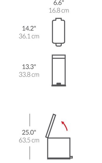 simplehuman pedálos szemetes, 10 l