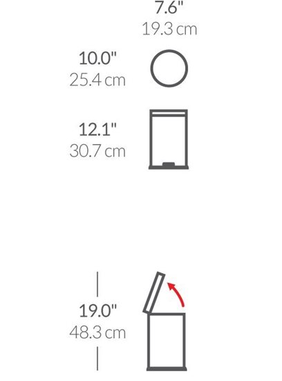 Simplehuman - 4,5 literes - rozsdamentes acél - mini szemetes