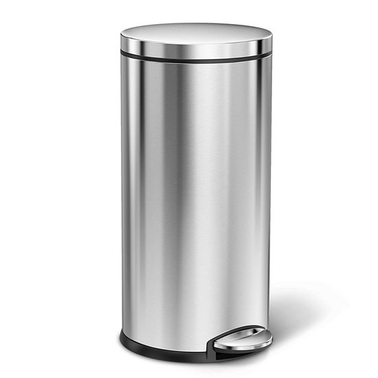 simplehuman pedálos szemetes rozsdamentes acél, 30 L, ezüst