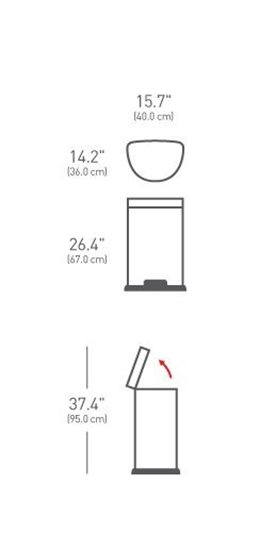 Simplehuman  - 45 literes rozsdamentes acél , kör alakú pedálos szemetes