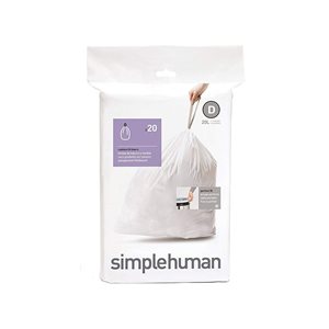 Simplehuman -  D kódú 20 db / 20 L -es műanyag szemeteszsákok