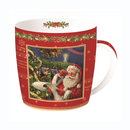 Porcelán bögre Piros 350ml, karácsonyi motívummal - Nuova R2S