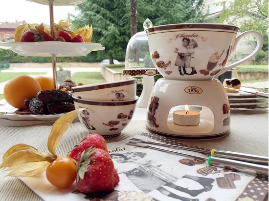 6 darabos fondue készlet "Vintage Chocolate" - Nuova R2S