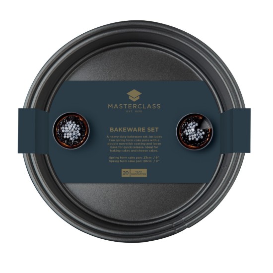 Kitchen Craft 2 db kerek tortasütő tepsi készlet, acél, “MasterClass”