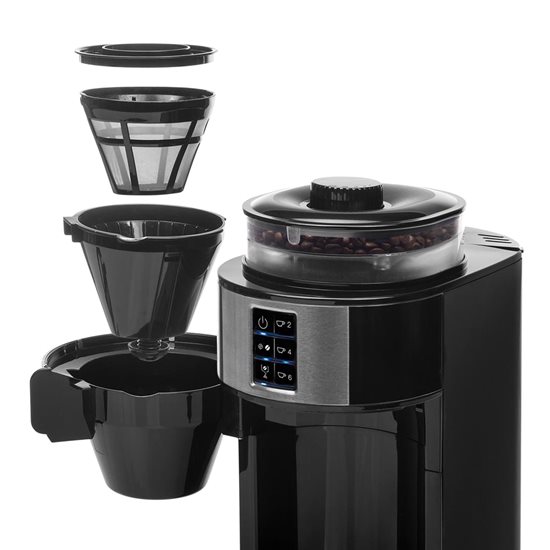Princess - Deluxe elektromos kávéfőző darálóval, 0,75 L, 750 W