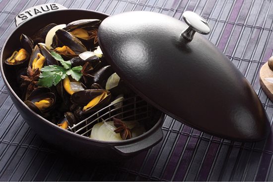 Staub edény kagylókészítéshez 25cm, 2 l, Black Matte