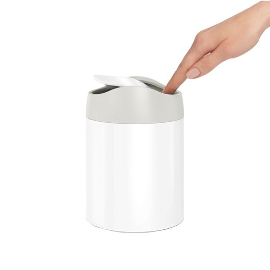 Simplehuman -  mini 1,5 literes ~Fehér ~ Acél asztali szemetes
