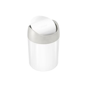 Simplehuman -  mini 1,5 literes ~Fehér ~ Acél asztali szemetes