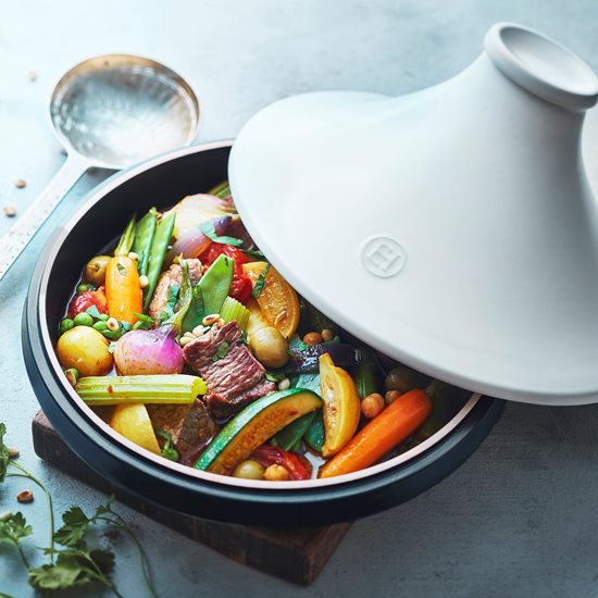 Tajine "Delight" 27,5 cm/2 l, <<White&slate>> - Emile Henry