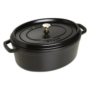 Staub - 33 cm / 6.7 litres Black Matte - Ovális Cocotte öntöttvas fazék