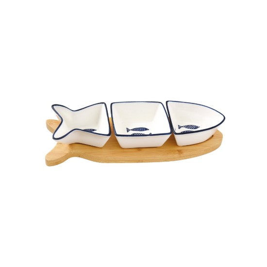 Nuova R2S - 28 x 10 cm - es "Tengerpart" 4 részes porcelán  előétel tál