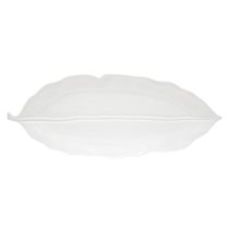 Nuova R2S - 47 x 19 cm -es "Fehér levelek" porcelán tálca