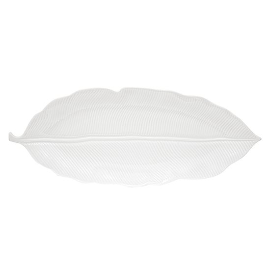 Nuova R2S - 47 x 19 cm -es "Leaves White" porcelán tálca