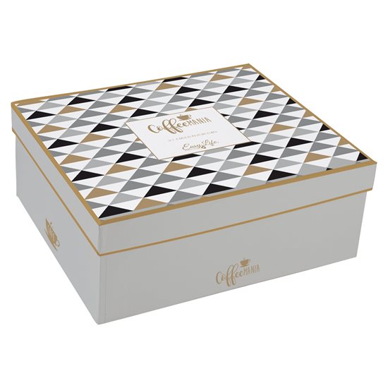 4 db kávés bögre készlet, porcelán, 300 ml "CoffeeManiaHappy" - Nuova R2S