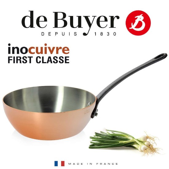 Sautle serpenyő 24 cm/2,9 l "Inocuivre First Class", réz-rozsdamentes acél - de Buyer