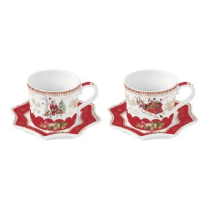 2 db porcelán bögréből álló készlet, 120 ml, "CHRISTMAS MEMORIES" - Nuova R2S márka