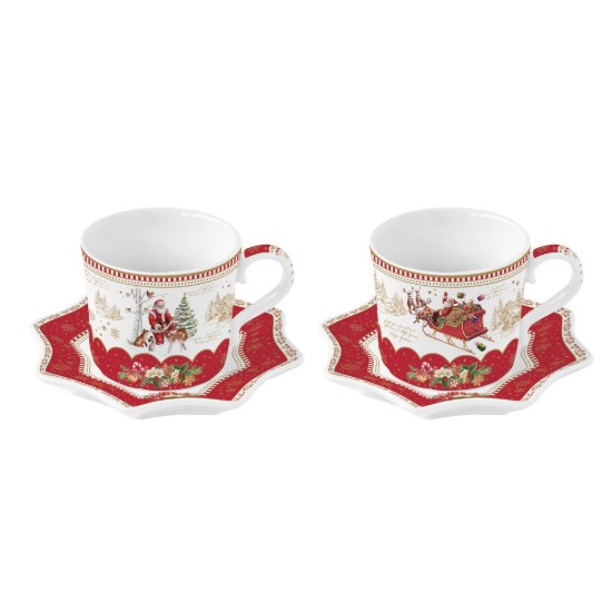 2 db porcelán bögréből álló készlet, 120 ml, "CHRISTMAS MEMORIES" - Nuova R2S márka