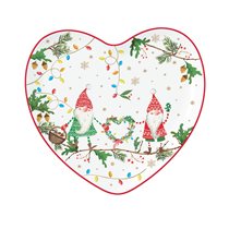 Nuova R2S - 20 x 19 cm -es "READY FOR CHRISTMAS" porcelán szív alakú tányér