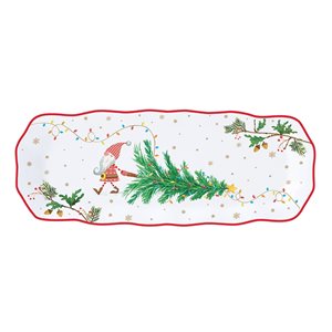 Nuova R2S - 37 x 14 cm -es "READY FOR CHRISTMAS" porcelán tálalótálca