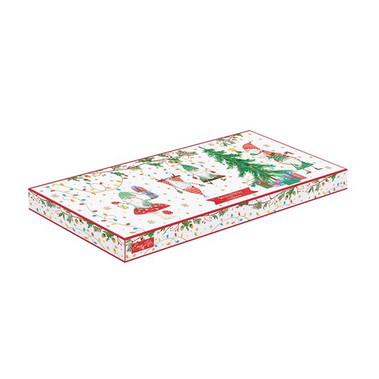 Nuova R2S - 37 x 14 cm -es "READY FOR CHRISTMAS" porcelán tálalótálca