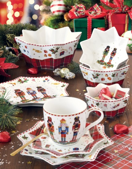 Nuova R2S - 250 ml -es "Vintage Christmas" zöld porcelán csésze - csészealjjal