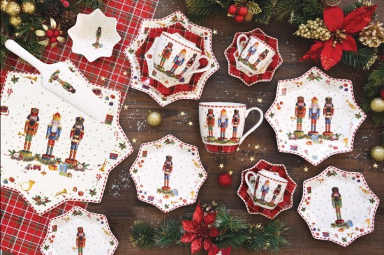 Nuova R2S - 250 ml -es "Vintage Christmas" zöld porcelán csésze - csészealjjal