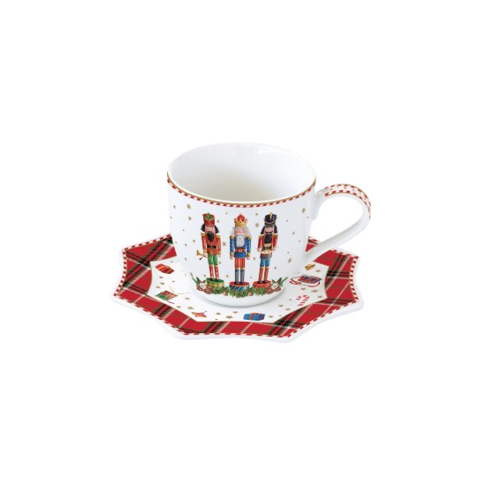 Nuova R2S - 250 ml -es "Vintage Christmas" zöld porcelán csésze - csészealjjal