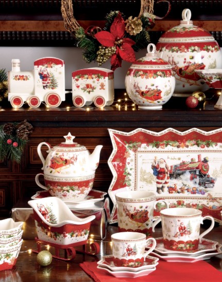 Nuova R2S - 35 x 23 cm-es porcelán tálalótálca - "KARÁCSONYI EMLÉKEK" motivummal