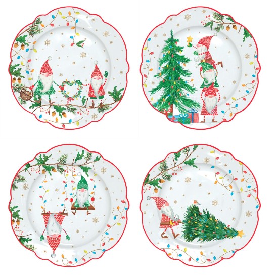 Nuova R2S - 20 cm -es "READY FOR CHRISTMAS" 4db porcelán desszertes tányér készlet