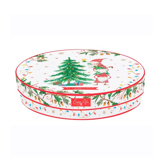 Nuova R2S - 20 cm -es "READY FOR CHRISTMAS" 4db porcelán desszertes tányér készlet