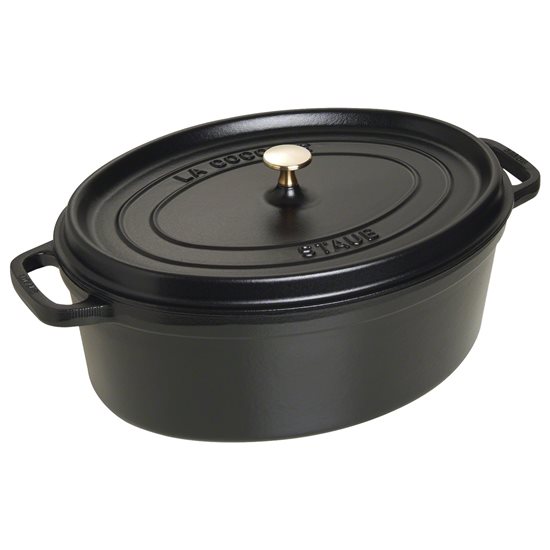 Staub ovális cocotte, öntöttvas, 41cm/12L, Fekete