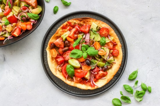 Kitchen Craft perforált pizza tálca, acél, 32 cm, "MasterClass"