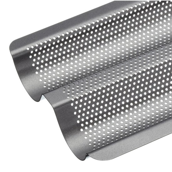 Kitchen Craft bagett tepsi, acél, 39 x 16,5 cm, "MasterClass"