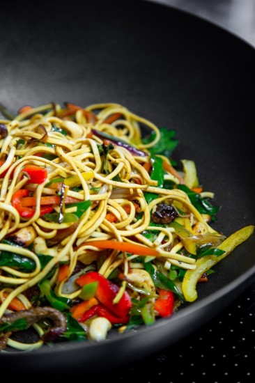 Kitchen Craft wok serpenyő, szénacél, 30 cm, “MasterClass”
