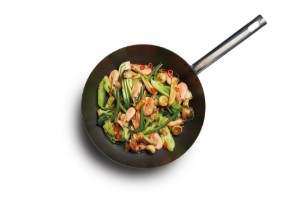 Kitchen Craft wok serpenyő, szénacél, 30 cm, “MasterClass”