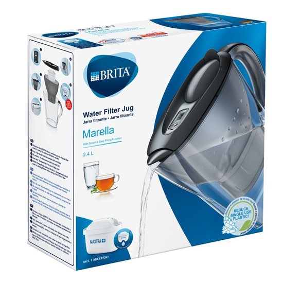 BRITA - 2.4 literes - szürke - Marella vízszűrő kancsó, Maxtra+ szűrővel