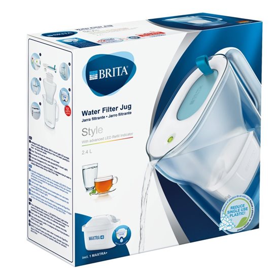 BRITA Style 2.4 L-es vízszűrő kancsó, Maxtra+, kék