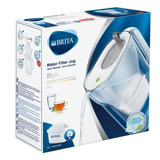 BRITA  Style vízszűrő kancsó, 2.4 L, Maxtra+, szürke