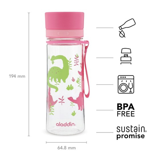 Aladdin Kulacs 350 ml Aveo, rózsaszín