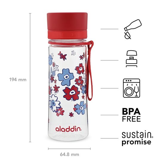 Aladdin Kulacs 350 ml Aveo, piros