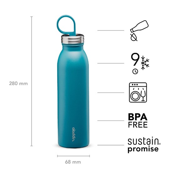 Rozsdamentes acél üveg 550 ml Hűtött Thermavac, Aqua Blue - Aladdin