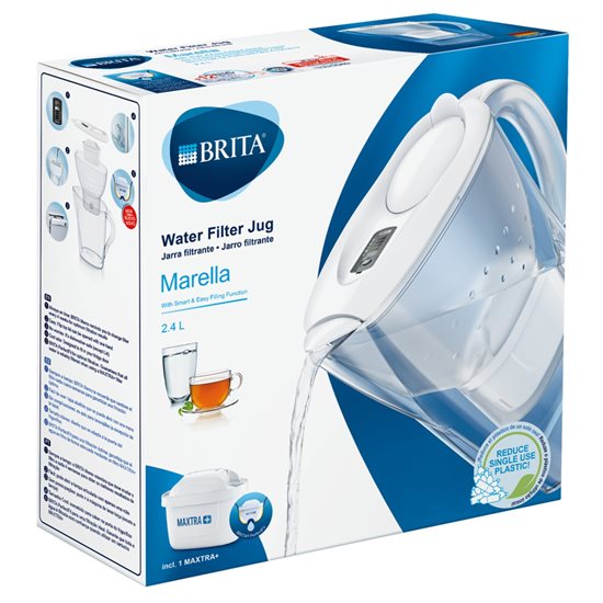 BRITA - 2.4 literes - fehér - Marella vízszűrő kancsó,  Maxtra+  szűrővel