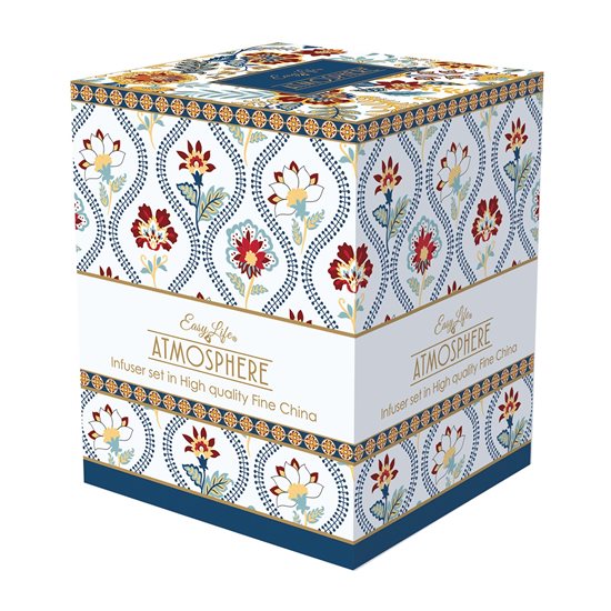 Nuova R2S - 350 ml - es "Paisley Abundance" porcelán bögre fedéllel és infúzios készülékkel