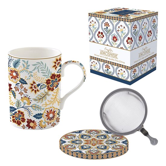 Nuova R2S - 350 ml - es "Paisley Abundance" porcelán bögre fedéllel és infúzios készülékkel