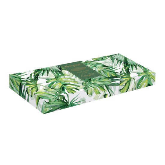 Nuova R2S - 39 x 16 cm-es "Tropical Leaves Green" porcelán tálaló tányér