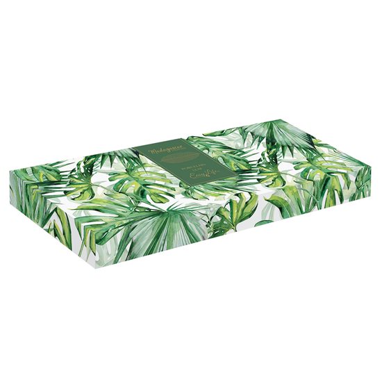 "Tropical Leaves Green" porcelántál, 47 x 19 cm, a Nuova R2S gyártja 